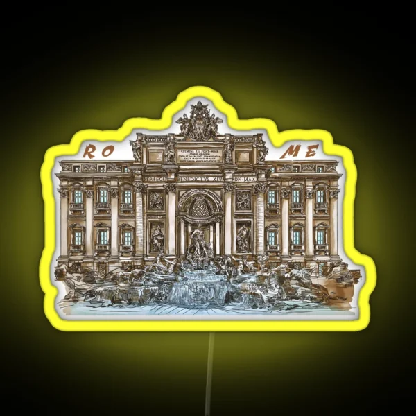 Trevi Fountain Rome RGB Neon Sign