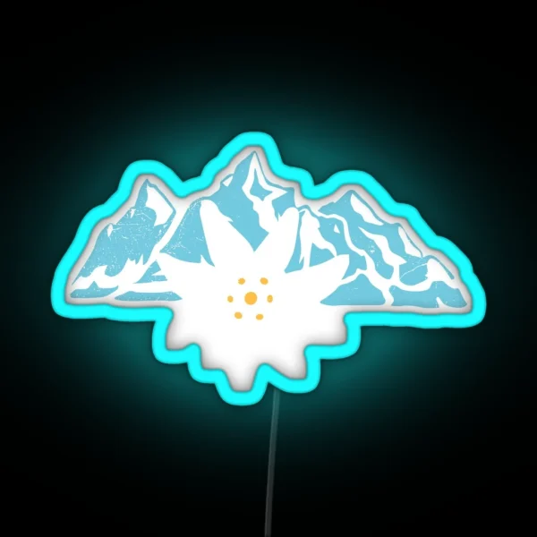 Tribal Tattoo Edelweiss Alps Oktoberfest Gift Idea RGB Neon Sign