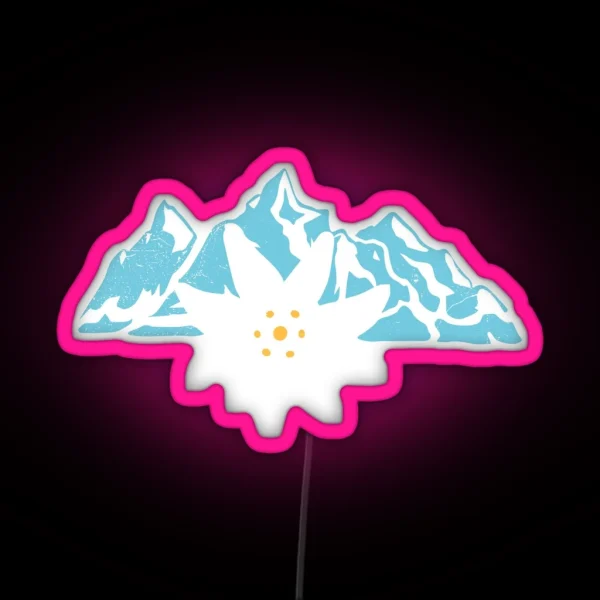 Tribal Tattoo Edelweiss Alps Oktoberfest Gift Idea RGB Neon Sign