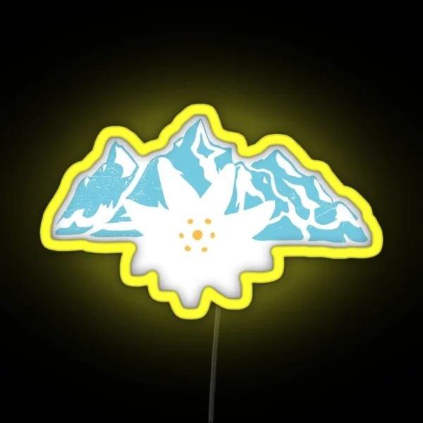 Tribal Tattoo Edelweiss Alps Oktoberfest Gift Idea RGB Neon Sign