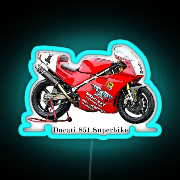 Tribute Ducati 851 SBK Doug Polen RGB Neon Sign