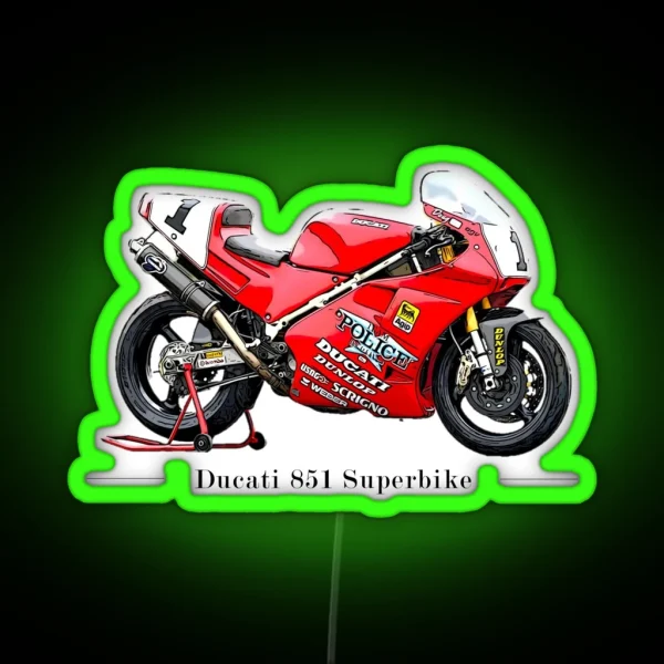 Tribute Ducati 851 SBK Doug Polen RGB Neon Sign