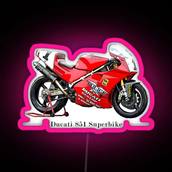 Tribute Ducati 851 SBK Doug Polen RGB Neon Sign