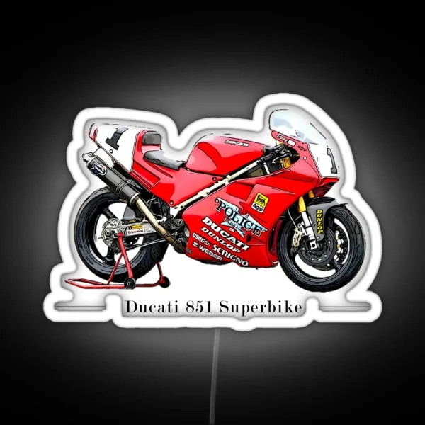 Tribute Ducati 851 SBK Doug Polen RGB Neon Sign