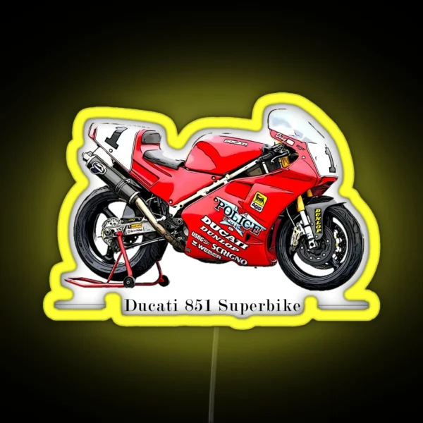 Tribute Ducati 851 SBK Doug Polen RGB Neon Sign