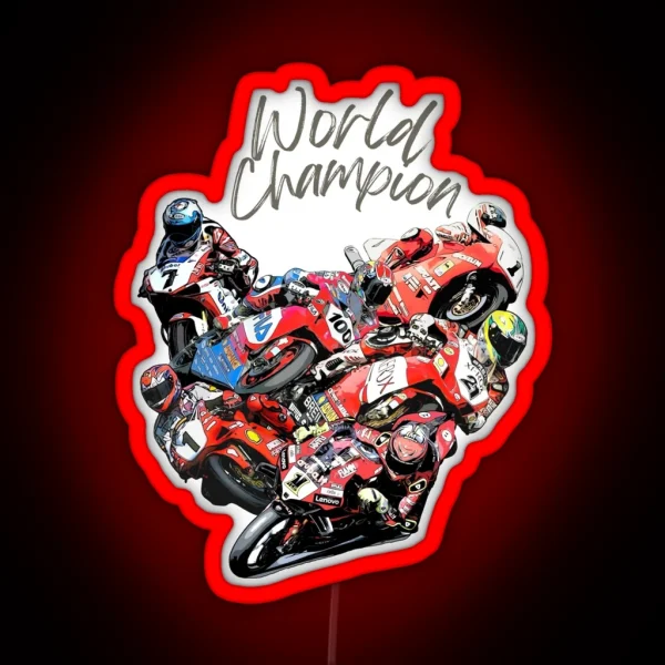 Tribute Ducati World Champion SBK RGB Neon Sign