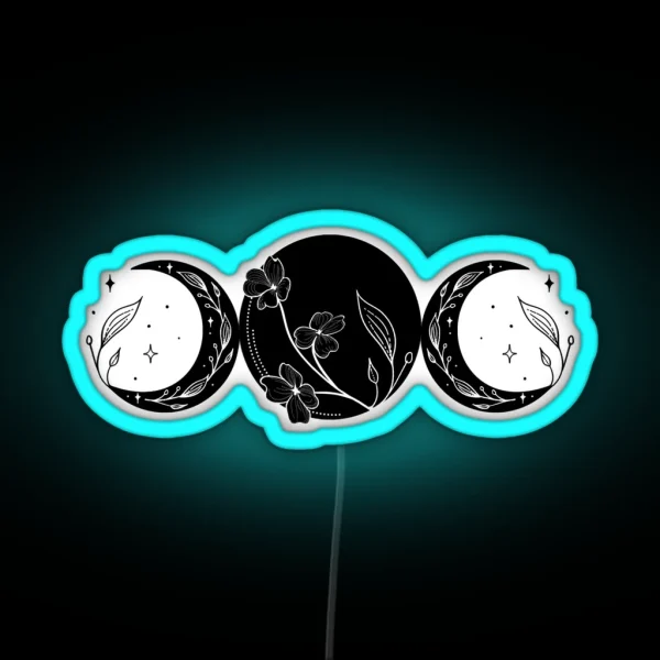 Triple Moon Goddess Witch Wicca Led RGB Neon Sign