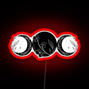 Triple Moon Goddess Witch Wicca Led RGB Neon Sign