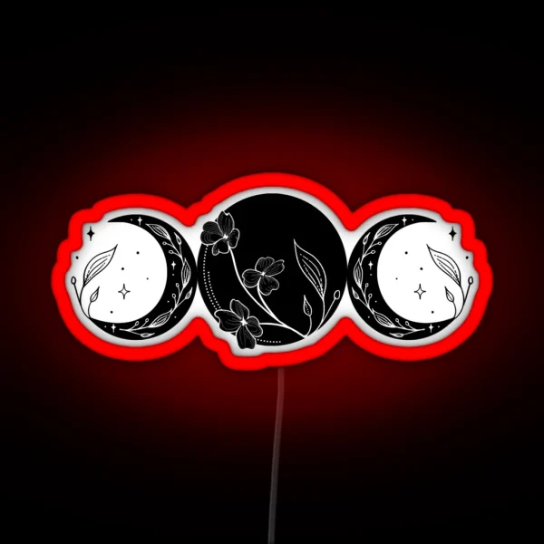 Triple Moon Goddess Witch Wicca Led RGB Neon Sign