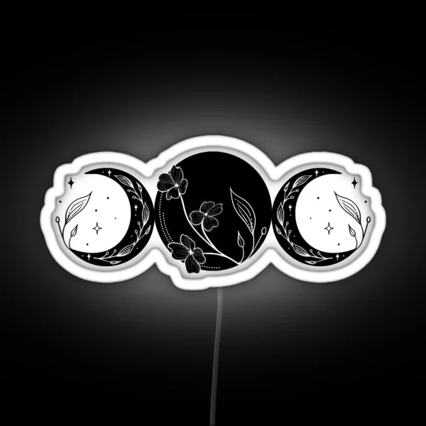 Triple Moon Goddess Witch Wicca Led RGB Neon Sign