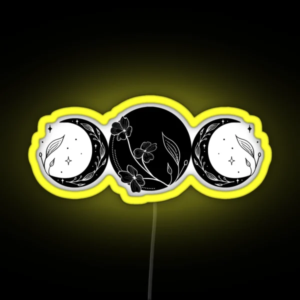 Triple Moon Goddess Witch Wicca Led RGB Neon Sign