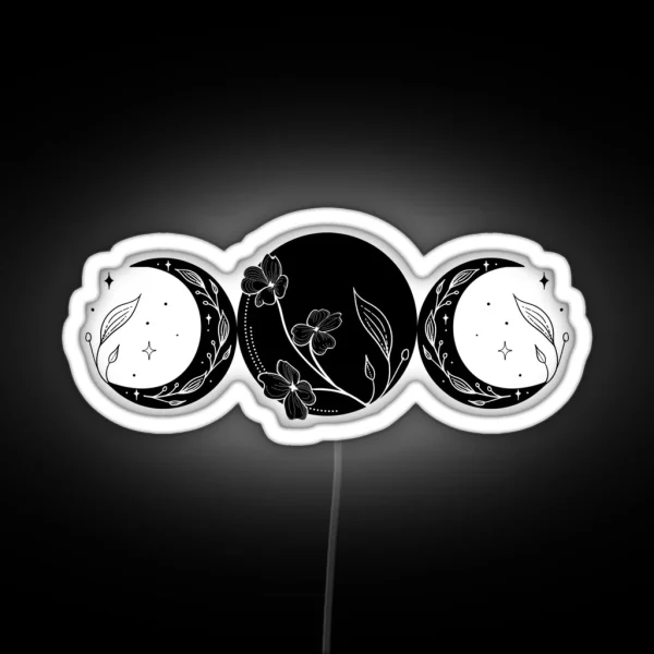 Triple Moon Goddess Witch Wicca RGB Neon Sign