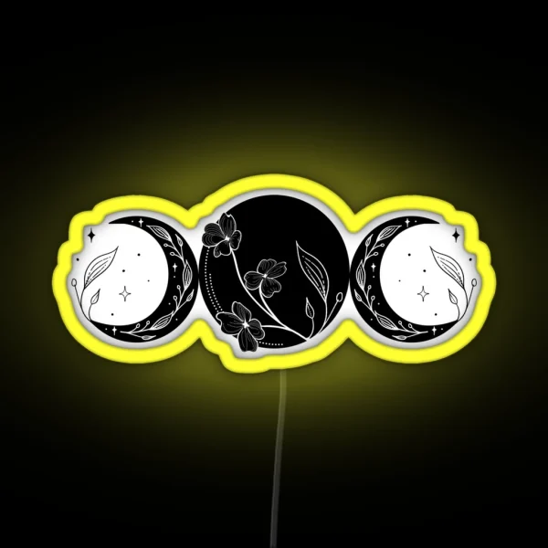 Triple Moon Goddess Witch Wicca RGB Neon Sign