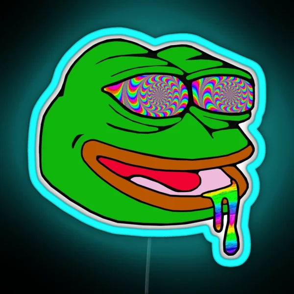 Trippy Pepe Psychedelic Frog RGB Neon Sign