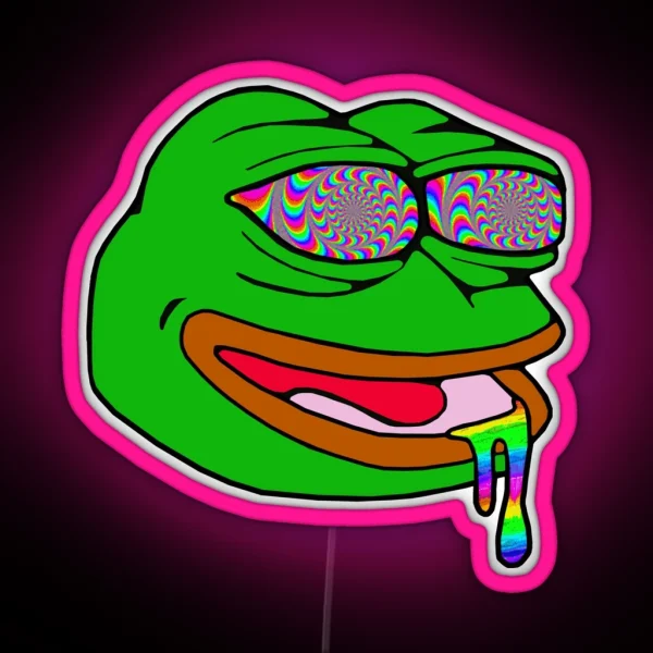 Trippy Pepe Psychedelic Frog RGB Neon Sign