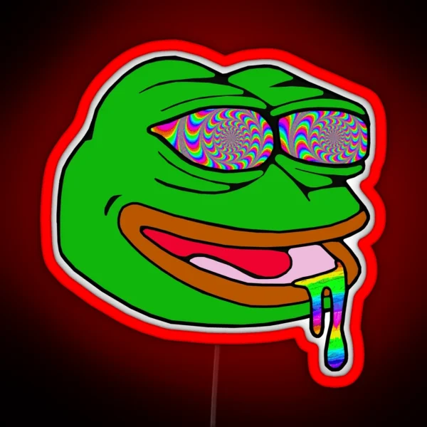 Trippy Pepe Psychedelic Frog RGB Neon Sign