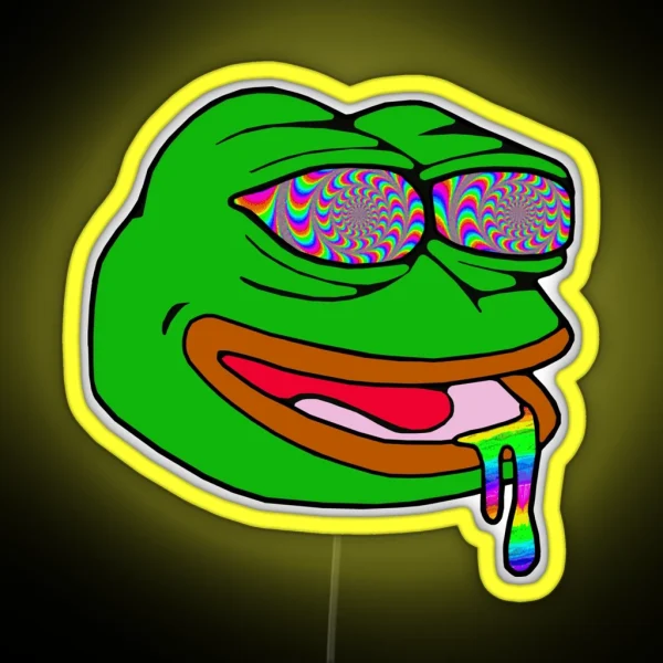 Trippy Pepe Psychedelic Frog RGB Neon Sign