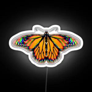 Trippy Psychedelic Monarch Butterfly RGB Neon Sign