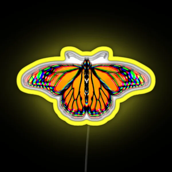 Trippy Psychedelic Monarch Butterfly RGB Neon Sign
