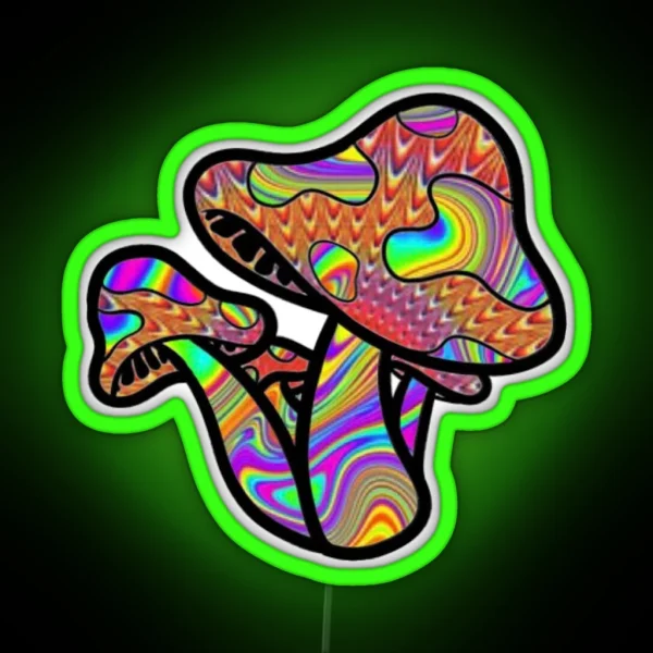 Trippy Shroom Design RGB Neon Sign