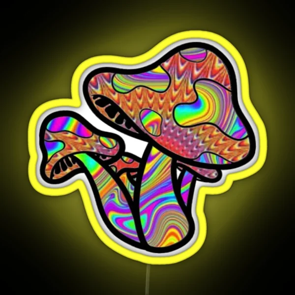 Trippy Shroom Design RGB Neon Sign