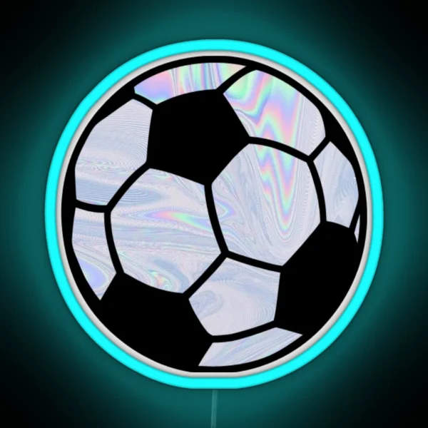 Trippy Soccer Ball RGB Neon Sign