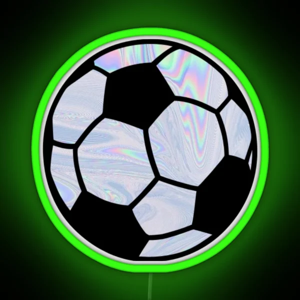 Trippy Soccer Ball RGB Neon Sign