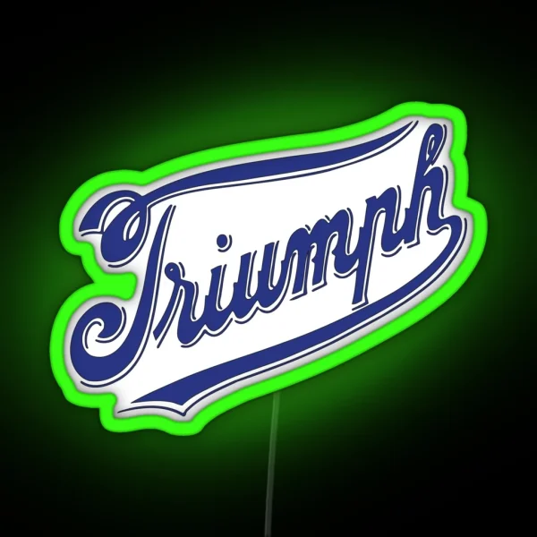 Triumph Blue Calligraphic Logo RGB Neon Sign