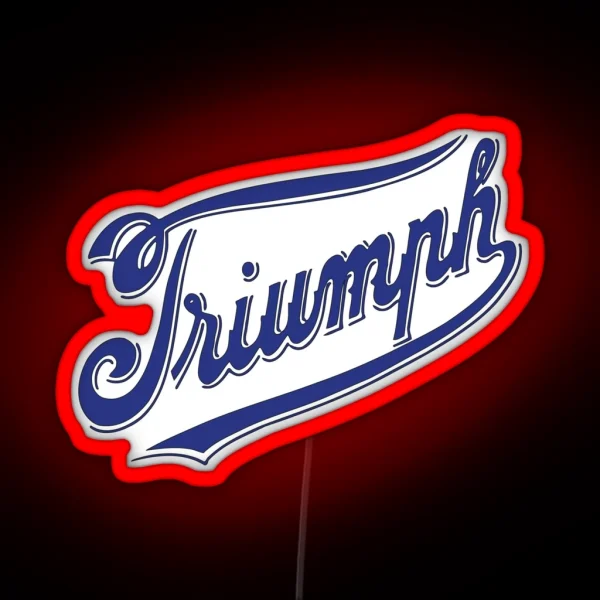 Triumph Blue Calligraphic Logo RGB Neon Sign