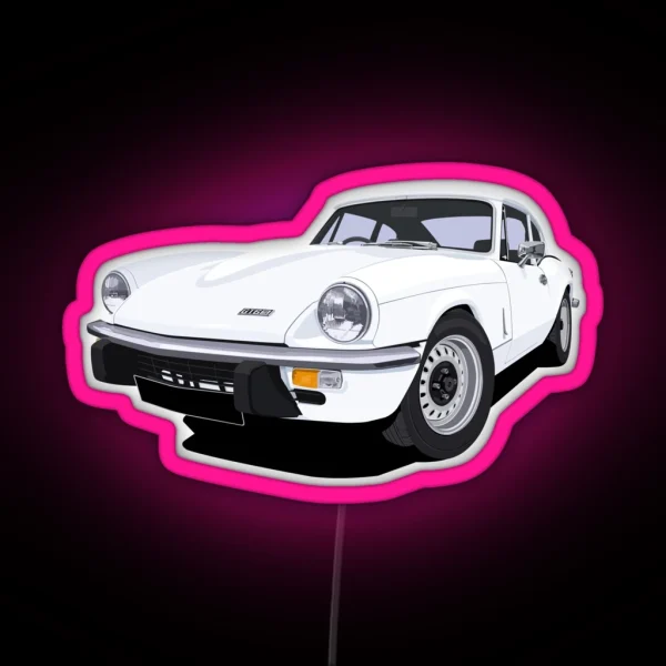 Triumph GT6 White RGB Neon Sign