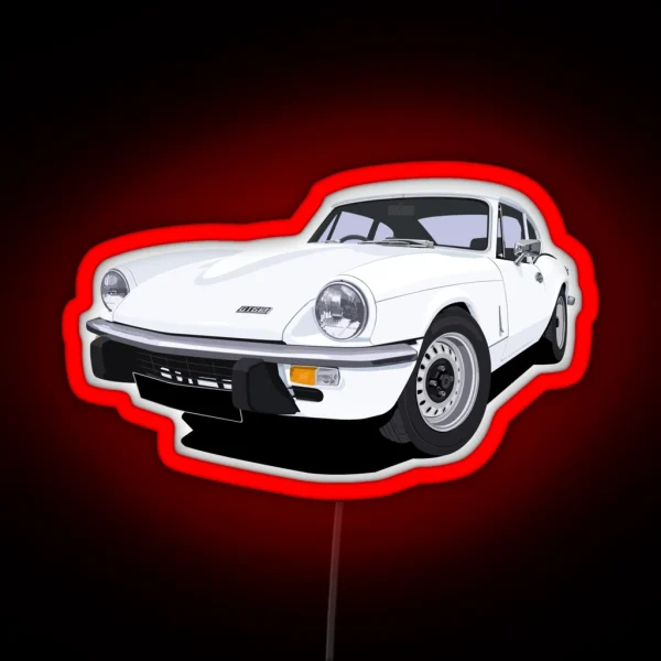 Triumph GT6 White RGB Neon Sign