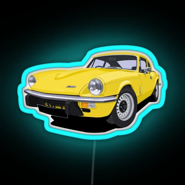 Triumph GT6 Yellow RGB Neon Sign