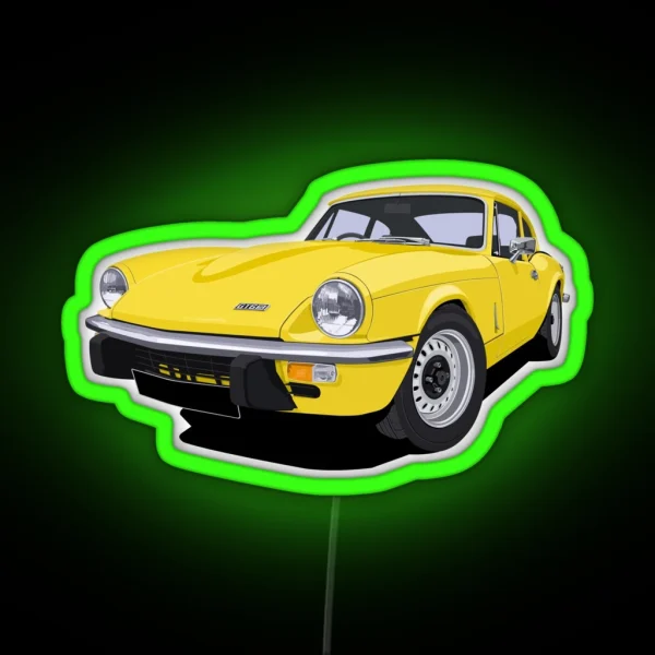 Triumph GT6 Yellow RGB Neon Sign