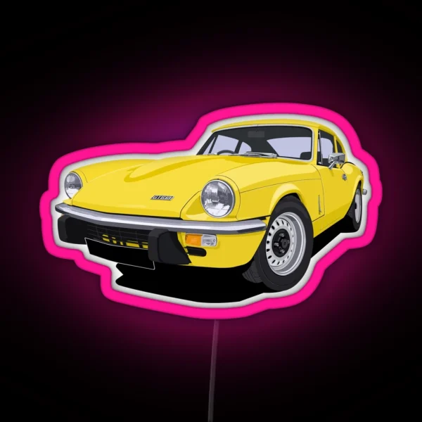 Triumph GT6 Yellow RGB Neon Sign