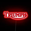 Triumph Red Classic Logo on Neon Sign in RGB Color