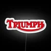 Triumph Red Classic Logo in Neon Sign with White Background