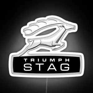 Triumph Stag Logo With Text RGB Neon Sign