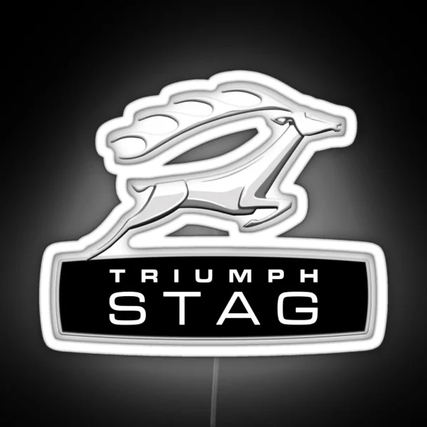 Triumph Stag Logo With Text RGB Neon Sign