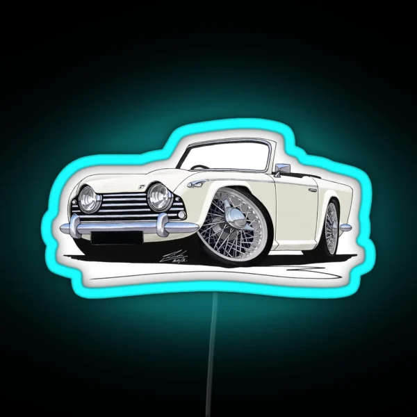 Triumph TR5 White RGB Neon Sign