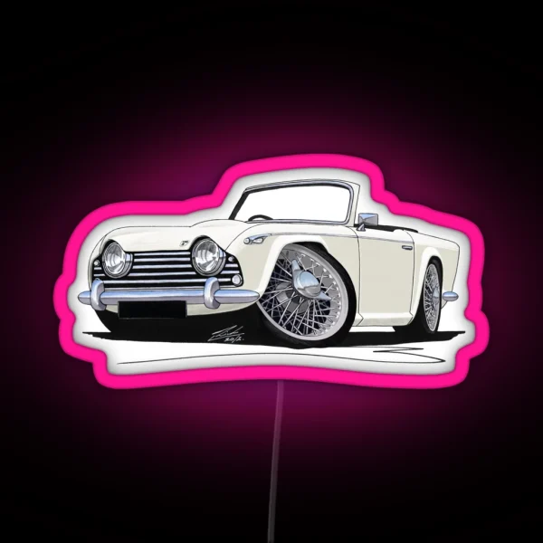 Triumph TR5 White RGB Neon Sign