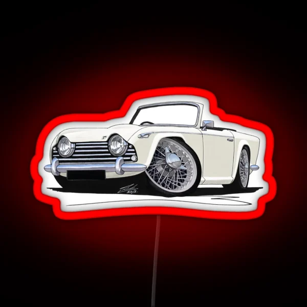 Triumph TR5 White RGB Neon Sign