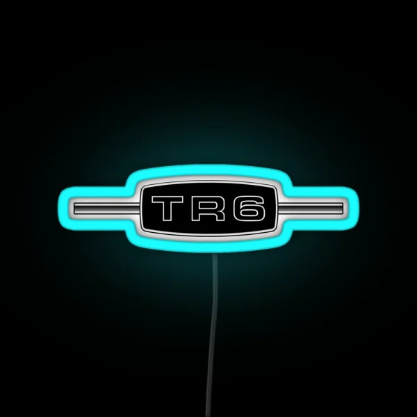 Triumph TR6 Badge Logo With Cross Bar RGB Neon Sign