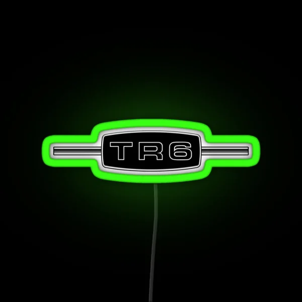 Triumph TR6 Badge Logo With Cross Bar RGB Neon Sign