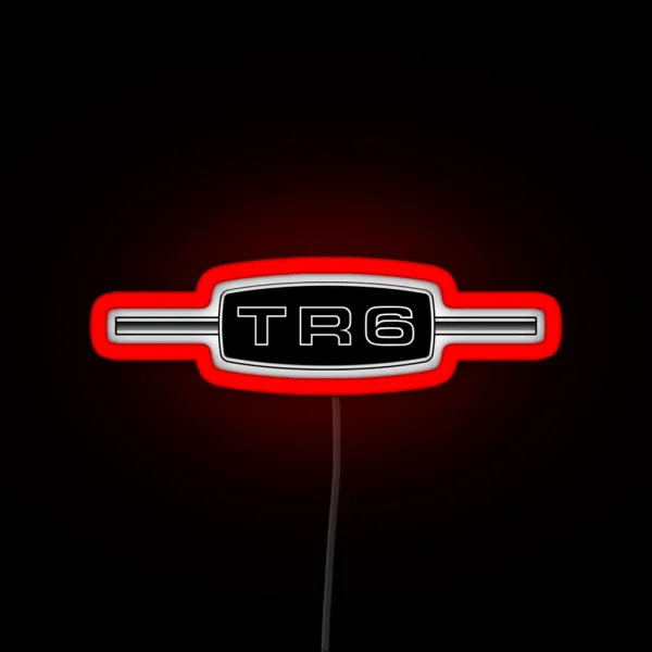 Triumph TR6 Badge Logo With Cross Bar RGB Neon Sign