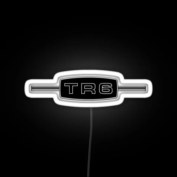 Triumph TR6 Badge Logo With Cross Bar RGB Neon Sign