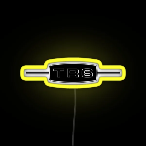 Triumph TR6 Badge Logo With Cross Bar RGB Neon Sign