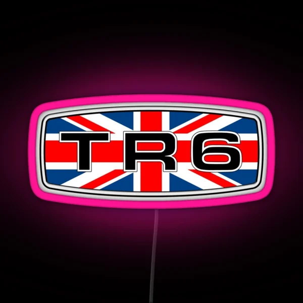 Triumph TR6 Badge With Union Flag RGB Neon Sign