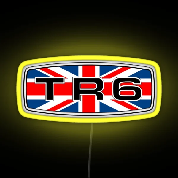 Triumph TR6 Badge With Union Flag RGB Neon Sign