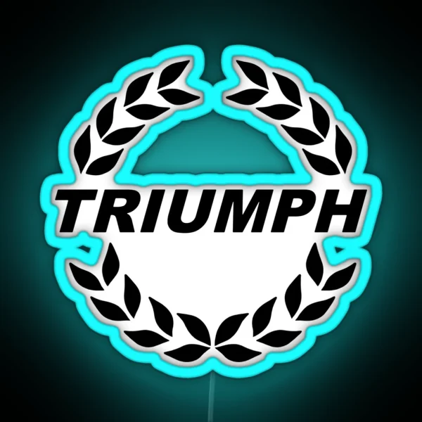 Triumph TR7 Laurel Wreath Logo BLACK RGB Neon Sign
