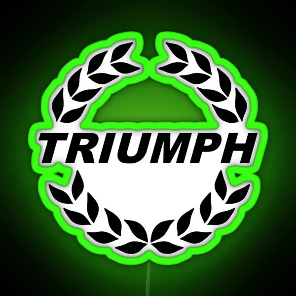 Triumph TR7 Laurel Wreath Logo BLACK RGB Neon Sign